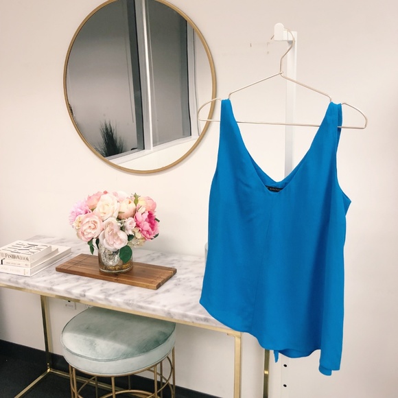 Zara Tops - Zara Blue Asymmetrical Tank Blouse Zara Tops - Zara Blue Asymmetrical Tank Blouse